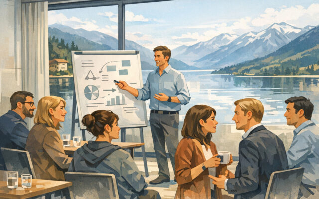 Teilnehmende bei einem Workshop zu Führung und wirksamer Beratung in Kärnten