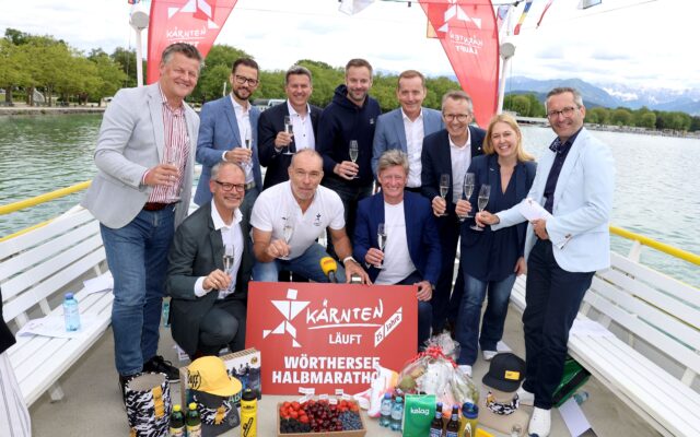 Läuferinnen und Läufer entlang des Wörthersees bei „Kärnten läuft“ in Klagenfurt
